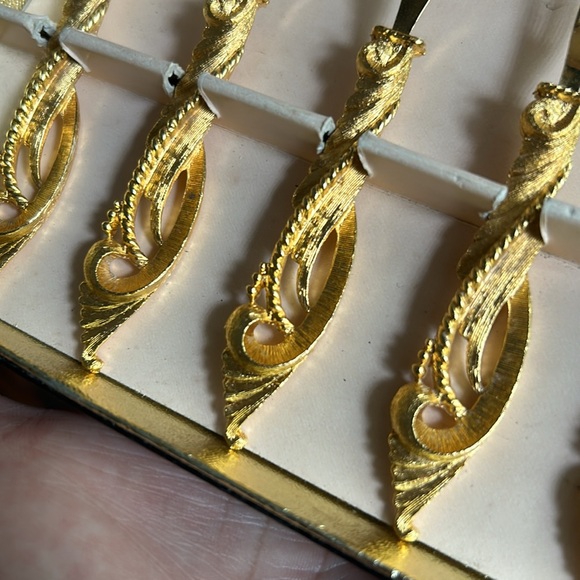 Vintage Janis 24 K gold plated Hors D'oeuvres Forks Set of 6 - Picture 4 of 4